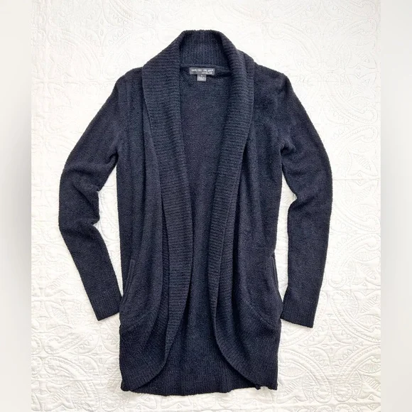 Barefoot Dreams Cardigan Cozy Chic Lite Circle Cardi Black Size Small - Picture 1 of 16